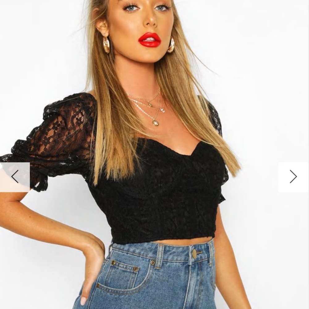 Boohoo lace corset crop top